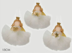 Appendere Angelo Ballerina Bianco e Oro