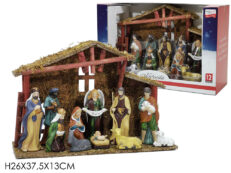 Natività in Set da 12 Pezzi con Capanna