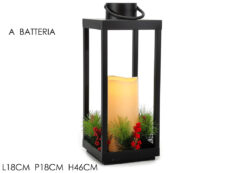Lanterna Nera Effetto Fiamma H 46 con Candela