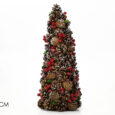 Albero c/bacche e pigne innev. H53cm