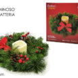 Partacandele con Pigne e Bacche Rosse e Luci