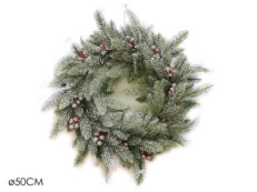 Ghirlanda Tonda diam 50 cm con Bacche Innevate