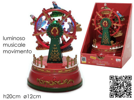 Ruota panoramica natalizia luminosa e musicale — altezza 20 cm