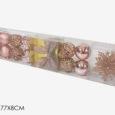 Set 16pz decorazioni natalzie rosa ant.