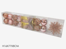 Set 16pz decorazioni natalzie rosa ant.
