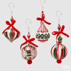 Dec.Decoro vetro (4ass)h21 Rosso