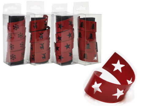 Set 4 Fermatovaglioli Rosso 4 motivi disponibili