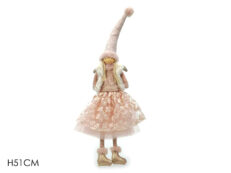 App. Angelo Con Vestito Rosa Macrame' H 51 Cm