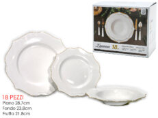 Servizio Tavola 18Pz "Lyanna" Porcellana Bianche