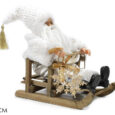 Babbo Natale H22Cm Con Slitta Bianco Oro
