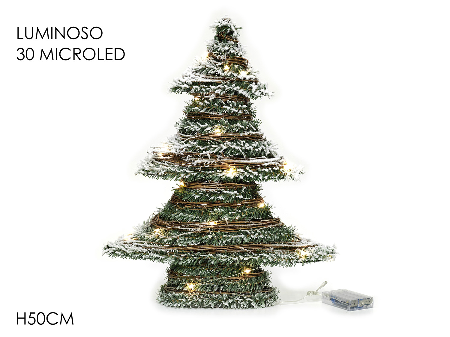 Lights4fun Albero Di Natale Luminoso Da Esterno Con Picchetto: 65 Cm, LED Bianco Caldo 2200K, Timer 6 Ore, Alimentazione A Pile, Impermeabile IP44, Decorazione Giardino Natalizia
