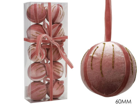 Set 10 Palle 60Mm Oro E Rosa