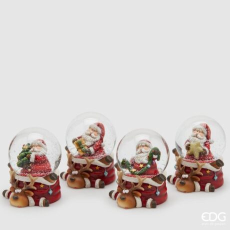 Sfera con acqua EDG con Babbo Natale — Ø 8 cm, altezza 9 cm
