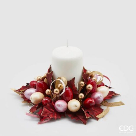Corona decorativa EDG Agrifoglio con bacche — Ø 14, 16 o 20 cm