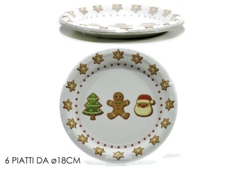 Set di 6 piatti Pan di Zenzero — 18 o 23 cm