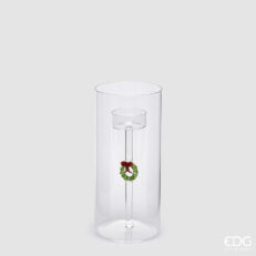 Portacandela Ghirlanda in Vetro cilindro EDG 2 altezze disponibili