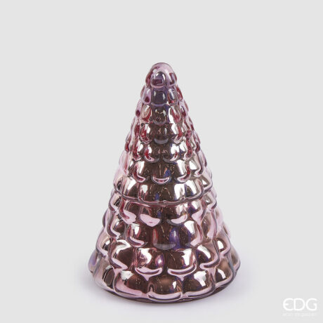 Candela profumata EDG Pino con vaso — altezza 19 cm, Ø12 cm