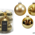 Set 12 Palle Vetro 60Mm Oro Ass