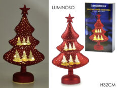 Albero Nat. B/O Luce H32Cm Rosso