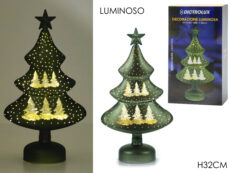 Albero Nat. B/O Luce H32Cm Verde