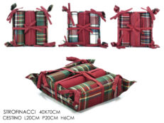 Set 3 Canovacci Scozz. 40X70Cm Con cestino 3 colori disponibili