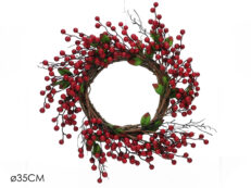 Ghirlanda 35Cm C/Bacche Rosse