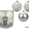 Set 8 Palle Vetro 80Mm Bianco Ass