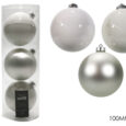 Set 3 Palle Vetro 100Mm Bianco Ass