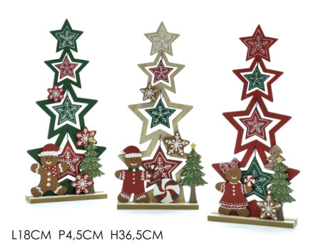 Dec. Natalizia Su Base H36.5Cm 3Ass