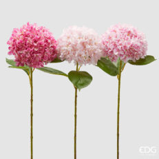Ortensia Ramo Con Foglie EDG 3 Colori disponibili H.65