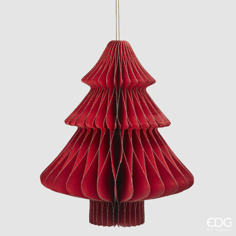 Addobbo EDG Origami pino rosso — altezza 22 cm