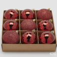 Set di 9 sfere EDG Mirrormix bordeaux — Ø 8 cm