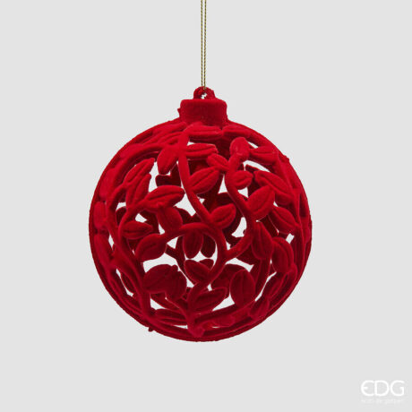 Sfera natalizia EDG Velvet rossa — Ø 10 cm