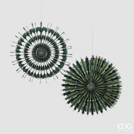 Decorazione da appendere EDG Origami a ruota verde — Ø 30 cm