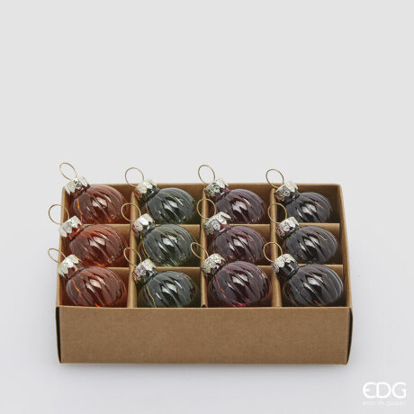 Palline natalizie EDG Decomix — box da 12, Ø3 cm