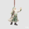 Addobbo EDG Babbo Natale bianco e verde — altezza 11,5 cm