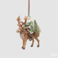 Addobbo EDG Babbo Natale con renna — altezza 10,5 cm