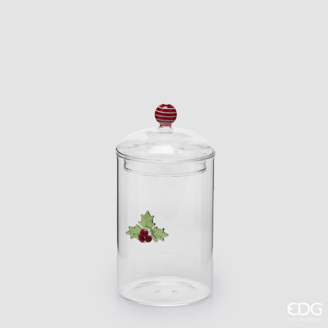 Contenitore cilindrico EDG Agrifoglio — altezza 19,5 cm