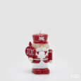 Candela EDG Soldatino bianca e rossa — altezza 15,5 cm