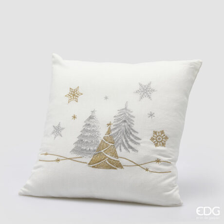 Cuscino EDG Pini bianco e oro